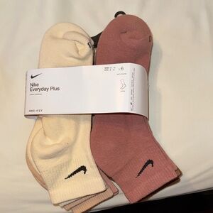 Nike Everyday Plus Ankle Socks - Cream & Dusty Rose (6 Pack)